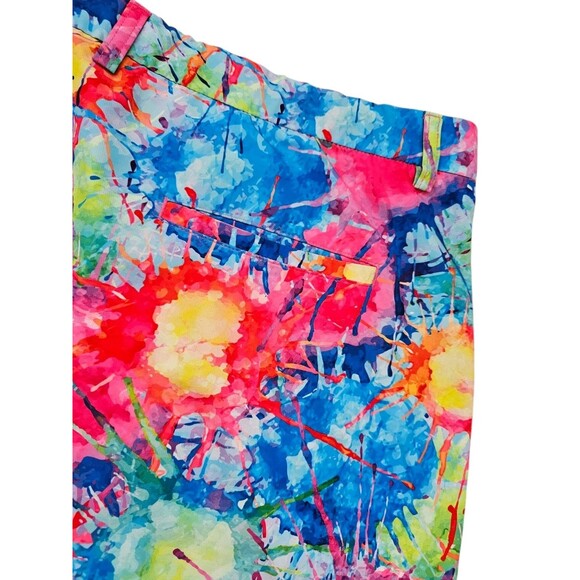 HRESKI Golf Shorts Mens 44 Colorful Splatter Loud Print Tech Performance Flex - Picture 10 of 14